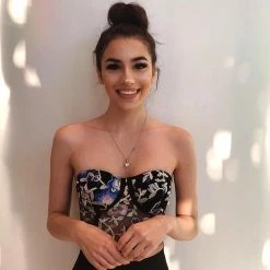 Kinky Cloth Floral Embroidery Corset Tube Top