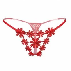 Kinky Cloth Flower Embroidery G String Thong