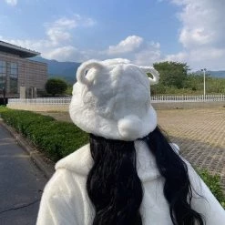 Kinky Cloth Fluffy Bear Ears Bucket Hat Kawaii