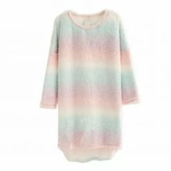 Kinky Cloth Fluffy Rainbow Ice Cream Fleece Dress