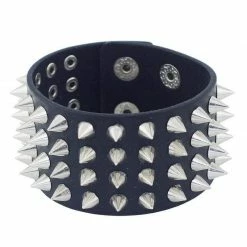 Kinky Cloth Four Row Spikes Bracelet