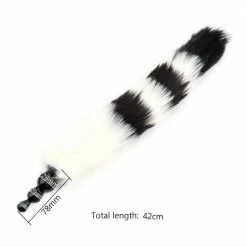 Kinky Cloth Striped Fox Beaded Long Tail Plug 10 Kinky Cloth Striped Fox Beaded Long Tail Plug