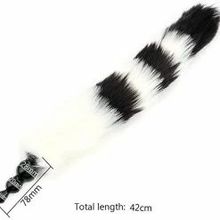 Kinky Cloth Striped Fox Beaded Long Tail Plug 11 Kinky Cloth Striped Fox Beaded Long Tail Plug