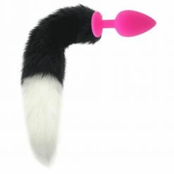 Kinky Cloth Kittens Black & White Duo Tail Plug 23 Kinky Cloth Kittens Black & White Duo Tail Plug