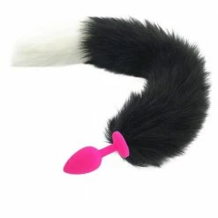 Kinky Cloth Kittens Black & White Duo Tail Plug 20 Kinky Cloth Kittens Black & White Duo Tail Plug