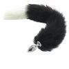 Kinky Cloth Kittens Black & White Duo Tail Plug