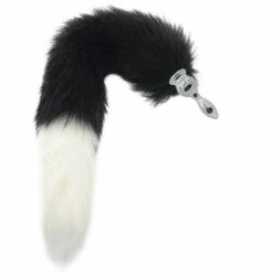 Kinky Cloth Kittens Black & White Duo Tail Plug 22 Kinky Cloth Kittens Black & White Duo Tail Plug