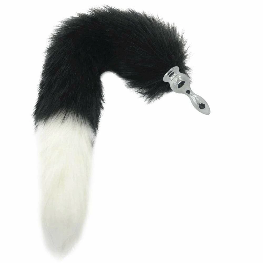 Kinky Cloth Kittens Black & White Duo Tail Plug 5 Kinky Cloth Kittens Black & White Duo Tail Plug