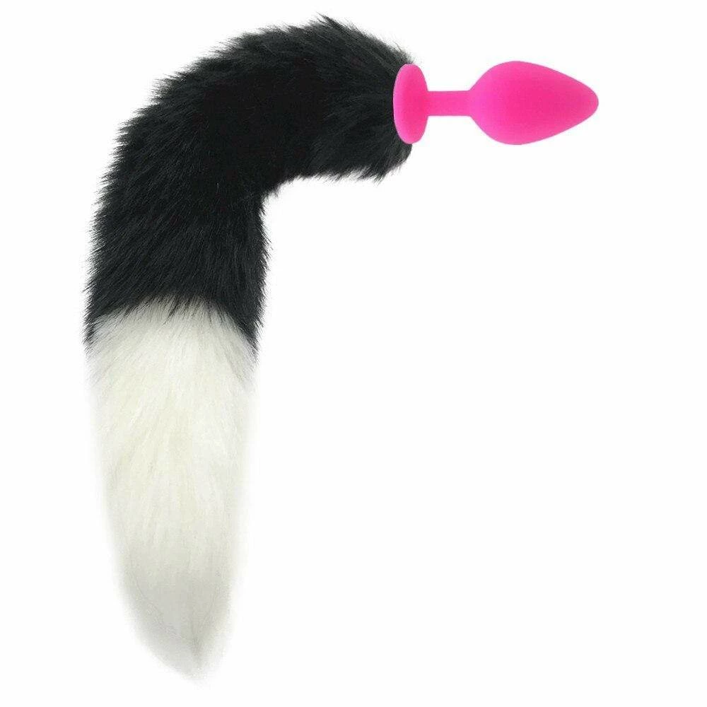 Kinky Cloth Kittens Black & White Duo Tail Plug 9 Kinky Cloth Kittens Black & White Duo Tail Plug