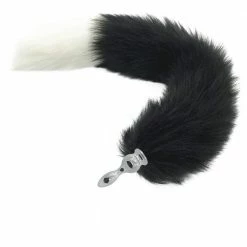 Kinky Cloth Kittens Black & White Duo Tail Plug 30 Kinky Cloth Kittens Black & White Duo Tail Plug