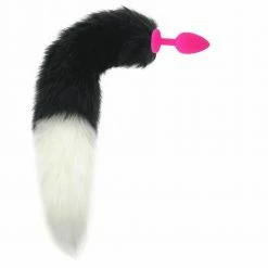 Kinky Cloth Kittens Black & White Duo Tail Plug 32 Kinky Cloth Kittens Black & White Duo Tail Plug