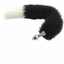 Kinky Cloth Kittens Black & White Duo Tail Plug 29 Kinky Cloth Kittens Black & White Duo Tail Plug