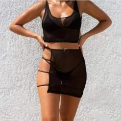 Kinky Cloth Fragment Sheer 2 Piece Set