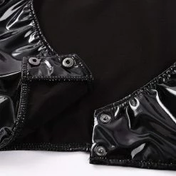 Kinky Cloth Cosplay French Maid Dress Crop Top With Flared Mini Skirt