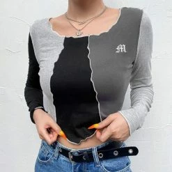 Kinky Cloth Top & Tees Frill Long Sleeve Crop Shirt