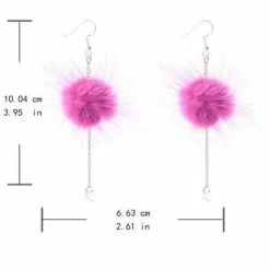 Kinky Cloth Jewelry Fur Ball Pompom Drop Earrings