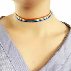 Kinky Cloth Gay Pride LGBT Rainbow Choker Collars & Chokers