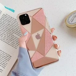 Kinky Cloth Geometric Glitter IPhone Case