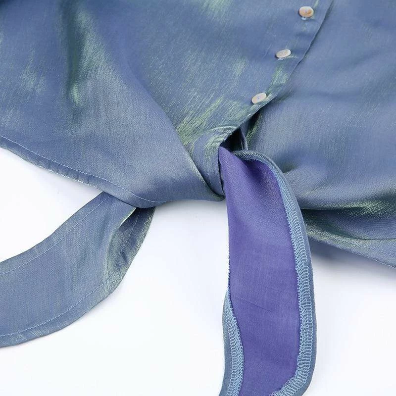 Kinky Cloth Top & Tees Metallic Satin Long Sleeve Top 9 Kinky Cloth Top & Tees Metallic Satin Long Sleeve Top