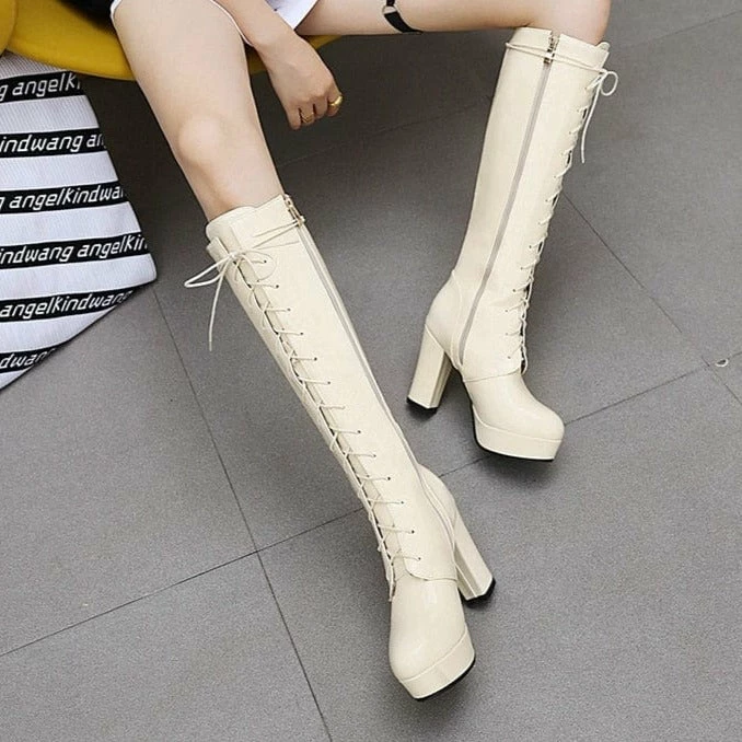 Kinky Cloth Plus Size Glossy High Heel Boots 5 Kinky Cloth Plus Size Glossy High Heel Boots