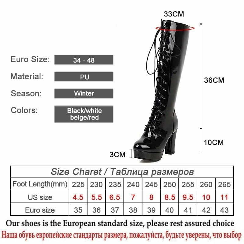 Kinky Cloth Plus Size Glossy High Heel Boots 9 Kinky Cloth Plus Size Glossy High Heel Boots