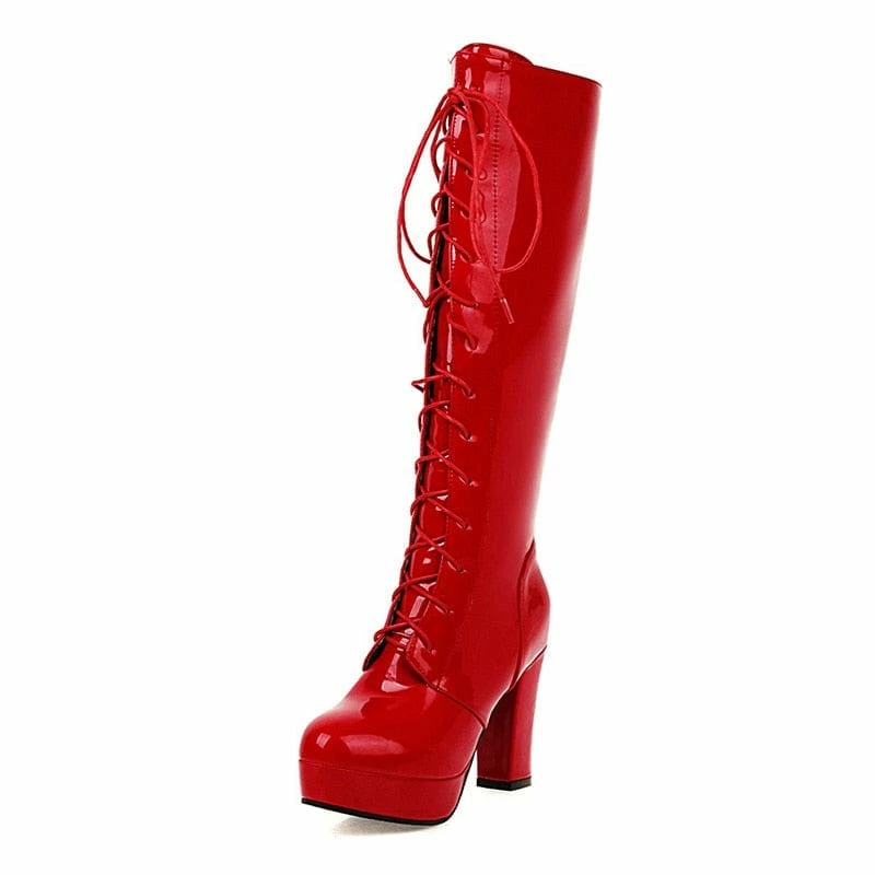 Kinky Cloth Plus Size Glossy High Heel Boots 2 Kinky Cloth Plus Size Glossy High Heel Boots