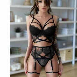 Kinky Cloth Goth Lingerie Underwear Set