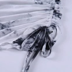 Kinky Cloth Gothic Black And White Dyed Mini Dress