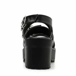 Kinky Cloth Gothic Buckle Strap Platform Sandals
