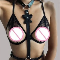 Kinky Cloth Gothic Chest Bowknot Harness BDSM