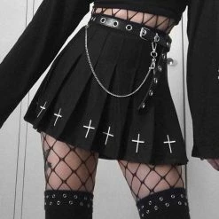 Kinky Cloth Gothic Cross Mini Skirt