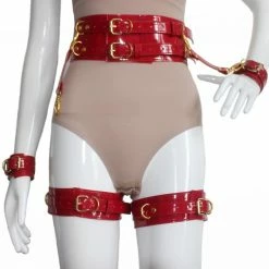 Kinky Cloth Gothic Harness Leather Belt Bondage Set