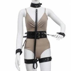 Kinky Cloth Gothic Harness Leather Belt Bondage Set