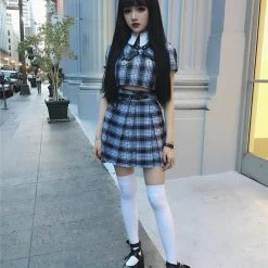 Kinky Cloth Gothic High Waist Pleated Skirt