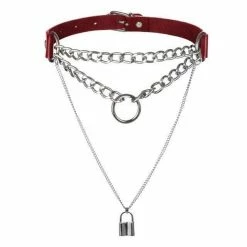 Kinky Cloth Gothic Lock Chain Collar