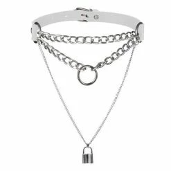 Kinky Cloth Gothic Lock Chain Collar