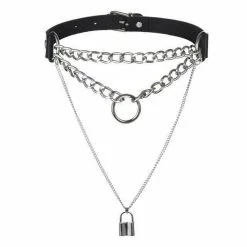 Kinky Cloth Gothic Lock Chain Collar