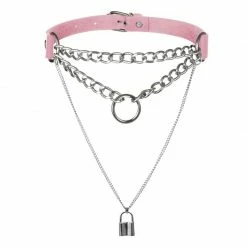 Kinky Cloth Gothic Lock Chain Collar