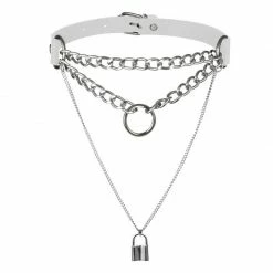 Kinky Cloth Gothic Lock Chain Collar