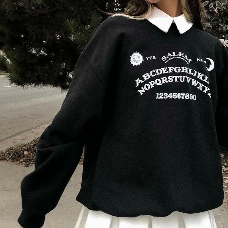 Kinky Cloth Gothic Ouija Oversized Long Sweater 1 Kinky Cloth Gothic Ouija Oversized Long Sweater