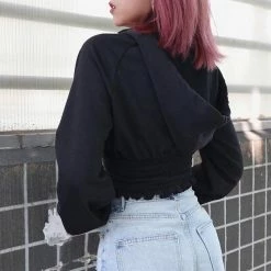 Kinky Cloth Gothic Zipper Ruffles Jacket