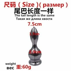 Kinky Cloth Pet Play Gray And White Half Moon Tail Plug