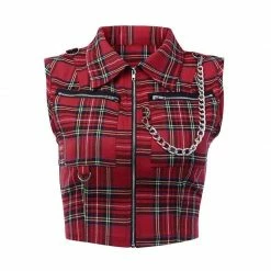 Kinky Cloth Grunge Punk Plaid Top