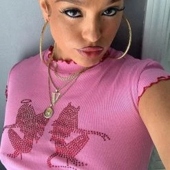 Kinky Cloth Grunge Ribbed Crop Top Top & Tees