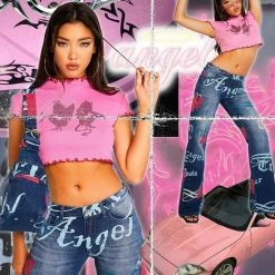 Kinky Cloth Grunge Ribbed Crop Top Top & Tees