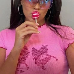 Kinky Cloth Grunge Ribbed Crop Top Top & Tees