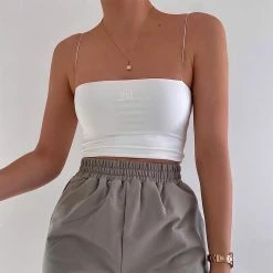 Kinky Cloth Minimal Crop Tank Top Top & Tees