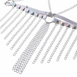 Kinky Cloth Holographic Tassel Collar Harness 18 Kinky Cloth Holographic Tassel Collar Harness