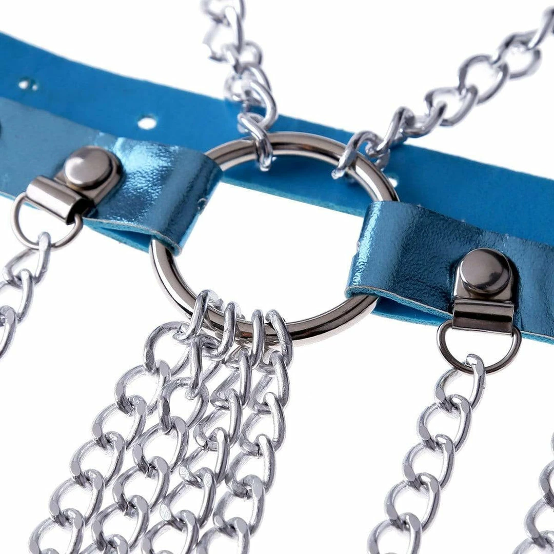 Kinky Cloth Holographic Tassel Collar Harness 9 Kinky Cloth Holographic Tassel Collar Harness