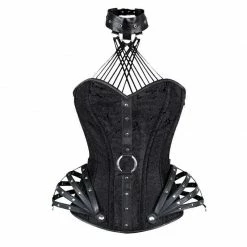 Kinky Cloth BDSM Halter Steel Boned Corset